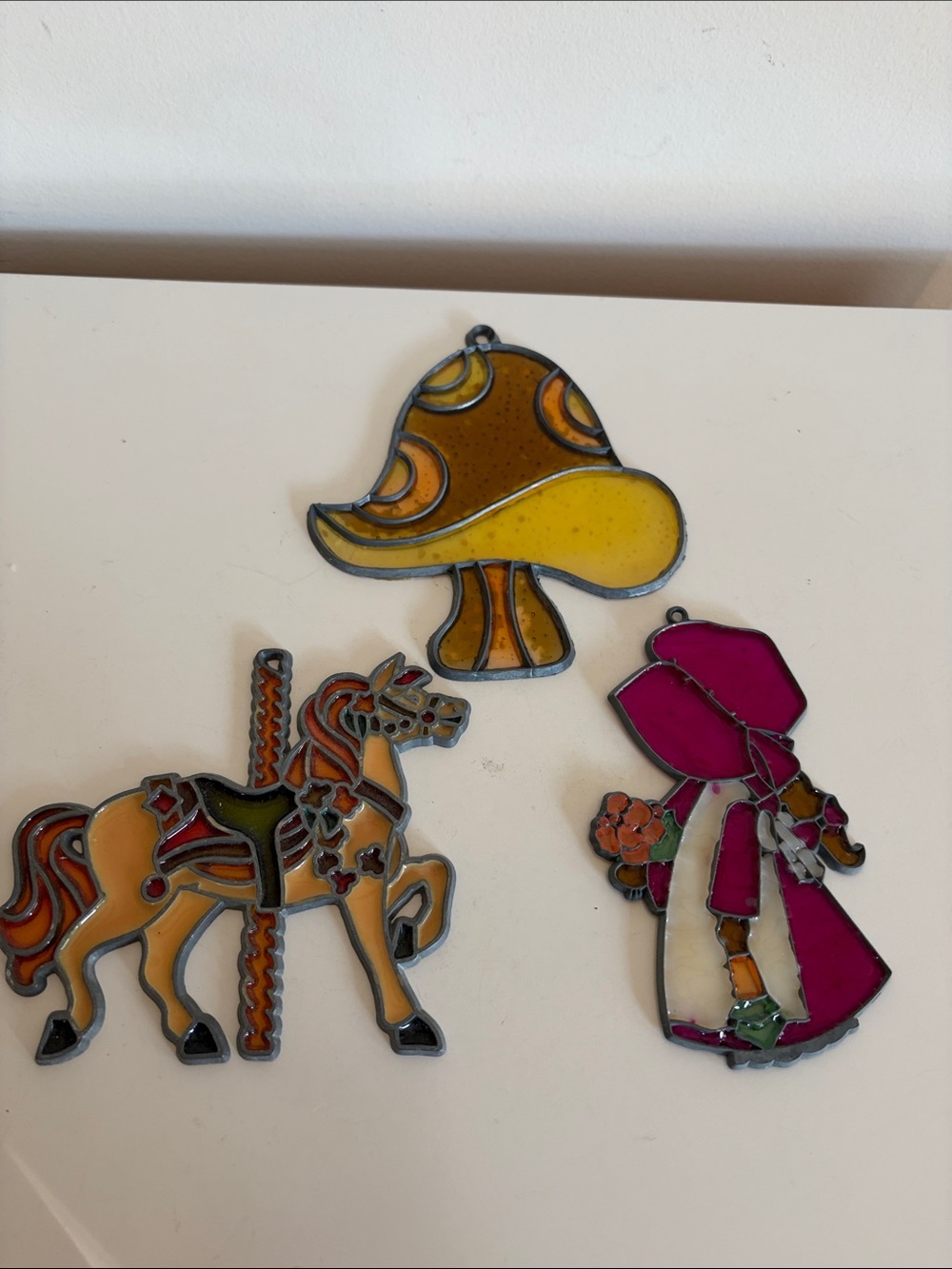 Vintage Trio: Faux Stain Glass Sun Catchers